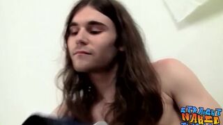 Long haired Genji tugging big cock before cumshot