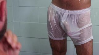 Mature BF Sucks Dick In The Shower - Big