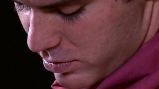 Dominant hunk cums on bonded assfucked twink