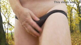 Woodland hike in black knickers