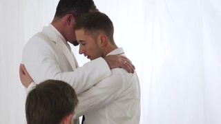 Shy Mormon twinks in wild bareback threesome with teacher