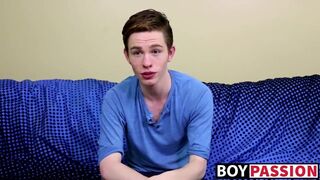 Adorable twink guy Nico Michaelson gets horny and wanks it