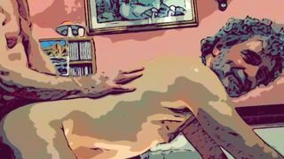 Porn Cartoon. Nypster with 80yo Client Daddy Canzio.
