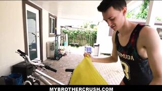 Hot Young Skinny Twink Stepbrother Fucked On Back Patio POV