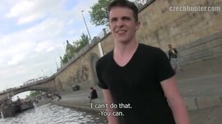 CZECH HUNTER 353 - Hunk Gets Paid To Suck Cock And Fucked Bareback Outside 