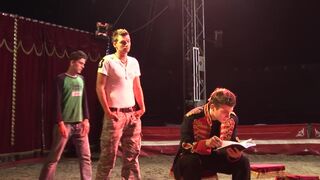 Sexy circus boys anally fuck before the show