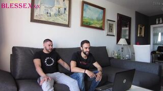 Straight males and friends trying new experiences