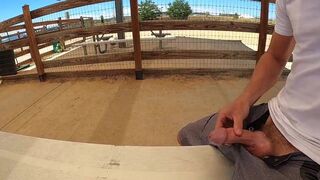 Back to the dog park for another public cumshot