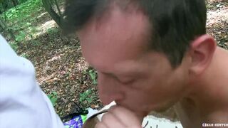 CZECH HUNTER 456 - Straight Guy Gets Barebacked In The Woods For Cash