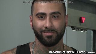 Furry Black Security Guard Body Cavity On Hot Latin Guy