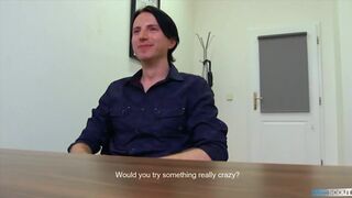 DIRTY SCOUT 197 - Dark Long Haired Straight Guy Exchanges His Ass For A Job