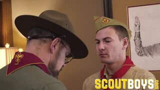 Hairy DILF shows how to seduce and raw fuck innocent boy