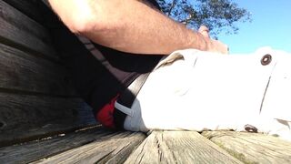 Public Dick Stroking at the beach, jerking off my hard cock