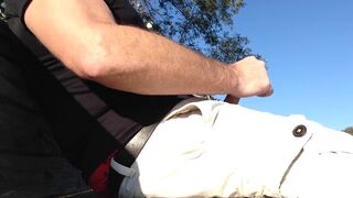 Public Dick Stroking at the beach, jerking off my hard cock