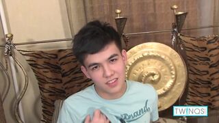 Skinny Brunette Xander H Fills His Butt With A Big Dildo!