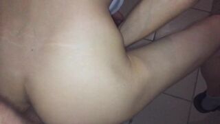 I pour a femboy with a fountain of sperm on the stairs