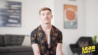 Hot Twink - Phoenix Sheds His Clothes And Strokes His Long Curved Cock Until He Cums On The Bed