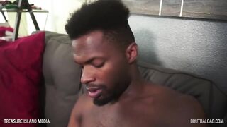 Issac Banks oils up his handsome black dick