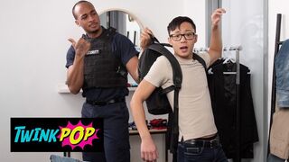 Twink - Security Guy Trent King Replaces Dane Jaxson's Butt Plug Toy With His Big Cock