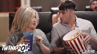 Unexpected Threesome In A Movie Theater With Dante Colle, Michael Boston & Troye Dean - Twink