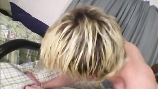 Blonde guy gets banged by a black stud