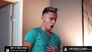 Hot - Aroused Twink Carter DelRey Barely Can Take Stepdaddy Drew Sebastian's HUGE Dick