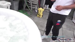 The Heatwave across Europe has made us all seek water and they got a blow up Jacuzzi on the roof