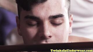 Amateur twink assfingered while jerking off