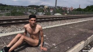 Guy Who Needs Money Badly Agrees To Swallow A Stranger's Dick Railway Tracks For Some Cash - Hunter