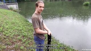 He Spots A Cute Twink Fishing And Offers Him Enough Cash To Make Him Suck His Dick - Hunter