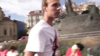 CZECH HUNTER 380 - Fit Blonde Twink Eats Cock Like He Licks His Ice Cream