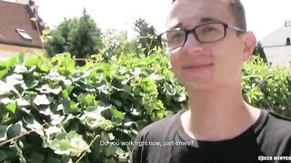 CZECH HUNTER 448 - Twink With Trendy Glasses Gets His Balls Played With