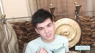 Skinny Brunette Xander H Fills His Butt With A Big Dildo!