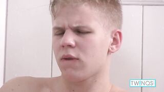 Horny Blonde Matthew M Masturbates In The Shower And Cums!