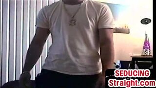 Straight stud cums after dick blown and wanked by DILF