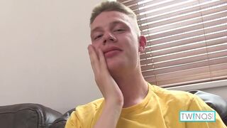 Beefy Blonde Leon N Rubs His Hard Anaconda After Working Out His Abs!