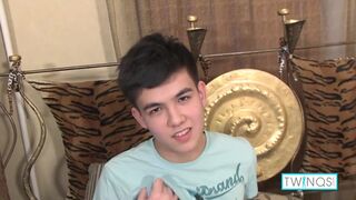 Skinny Brunette Xander H Fills His Butt With A Big Dildo!