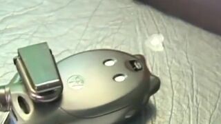 Young Latino security guards have anal fun on the chair