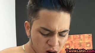 Skinny tattooed Spanish twink assdrilled till cumshot