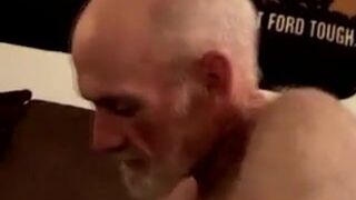 Old gay guy sucking some young guys dick