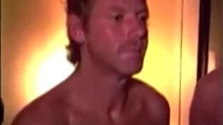 Ex convicts reunite and give bukkake shower