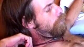 Dirty and poor southern redneck buffing the helmet