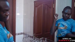 Twink African strips and jerks his dong in solo action