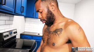 BareBack Hairy Black August Alexander Masturbates