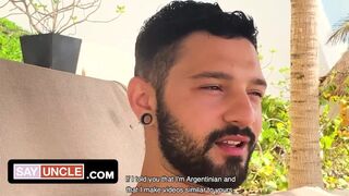 Handsome Latin Boy Swallows Strangers Jizz For Money