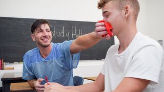 Twink Boy Jack Waters Gets Dominated And Bullied By Athletic Jock Jordan Starr In Class - Bully Him