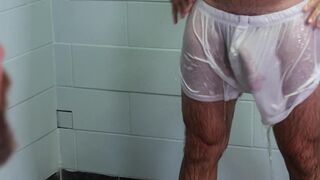 Mature BF Killian Knox Sucks A Huge Cock In The Shower - Big