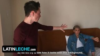 Axxl Spots Angel, A Gorgeous Stud With A Dazzling Look, In The Middle Of The Street - Latin