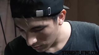 Young straight Latino sucks a big dick and barebacked in POV