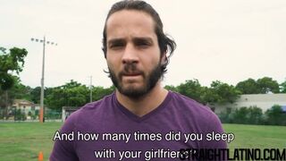 Latino athlete turned gay after bareback and facial